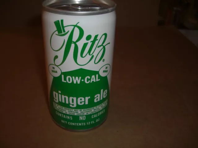 Ritz  Low-Cal Gingerale Empty Soda 12 OZ.Can 1970's Original Crinp Stay Put Tab