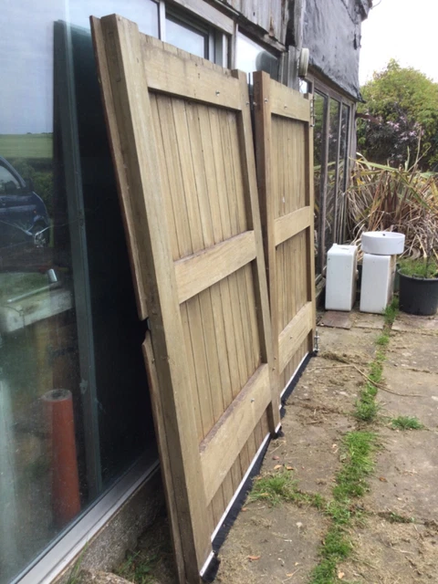 Two pairs of Hardwood Garage Doors