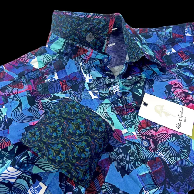 Robert Graham Geometric Colorful Paisley Floral Vibrant Sport Shirt $228 2XL