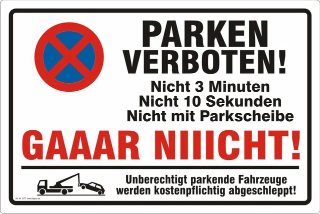 Schraffierte Parkverbotsschild Parken Wieviel Kostet Es picclick.de