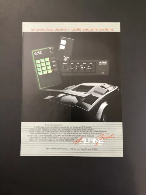 Lamborghini Countach Alpine Vintage Original Print Ad Advertisement Printed A12