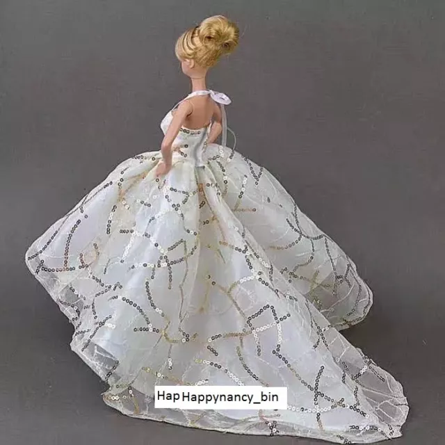 Popular/BES Girl Gift/Barbie Doll sized Cloth@@ONE Fashion Gown+A Veil+A Flower@