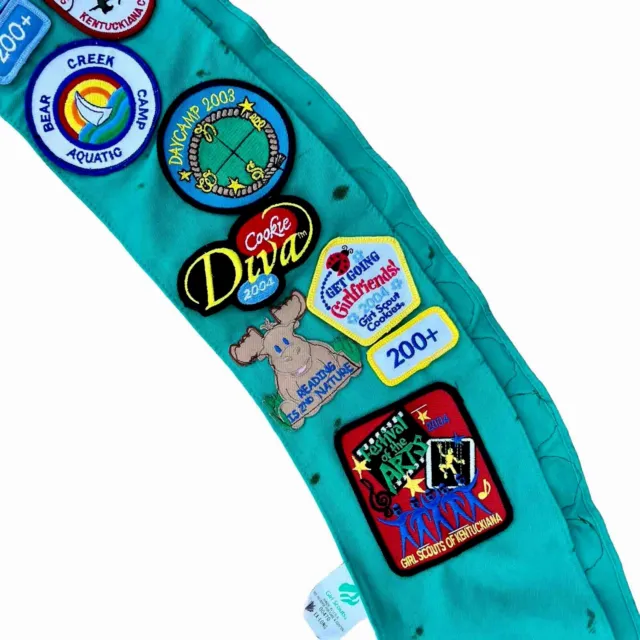 Vtg 1988-2003 Girl Scouts USA Junior Aide Sash With Buttons Badges Patches