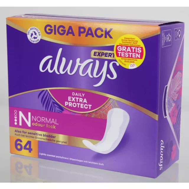 4x Always Daily À Extra Protection Normal Protège-slips 64er Lier Hygiène Unité