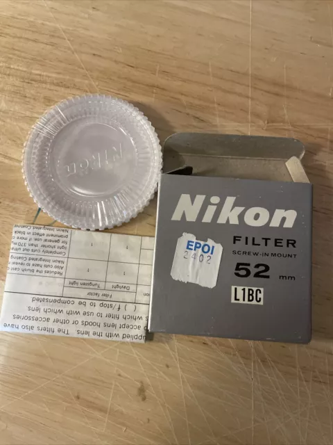 Nikon 52mm L1BC Sky Filter Estuche Original, Caja, Instrucciones (Sin Filtro)