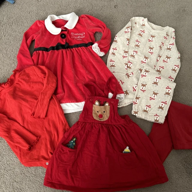 Baby Girl Bundle Clothes age 12-18 Months Christmas Theme Lot 2