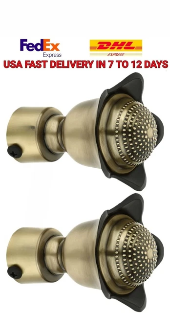 Brass Antique Curtain Finials For 1 Inch Curtain Rod / 2 pcs