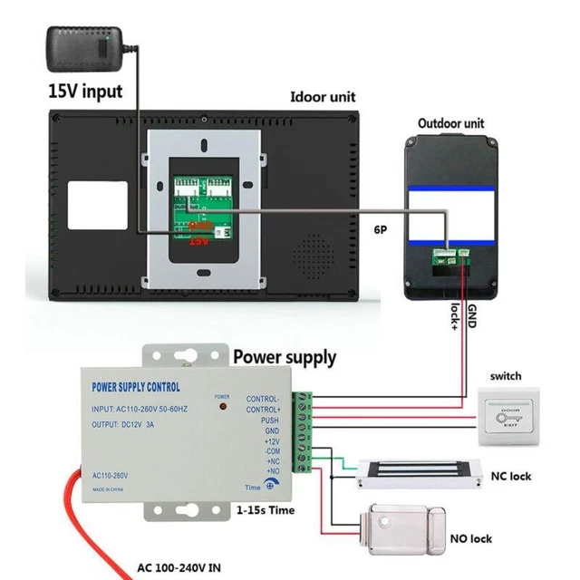 Sistema de intercomunicación con timbre de video WiFi con cable 1080P remoto -