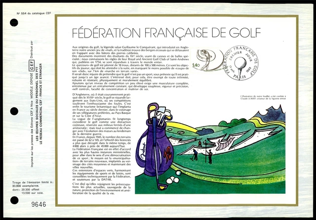 FRANCE CEF 1980 GOLF SPORT SPORTS ERSTTAGSBLATT z1861