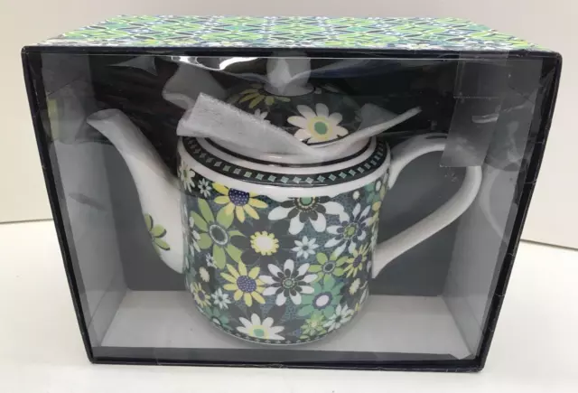 Vera Bradley Daisy Pattern Porcelain Tea Pot Coffee Andrea by Sadek