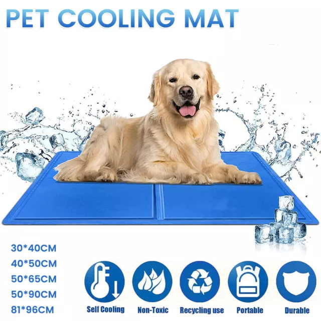 S-XXL Dog Cooling Mat For Dogs Pet Cool Gel Mat Summer Heat Relief Non-toxic Bed