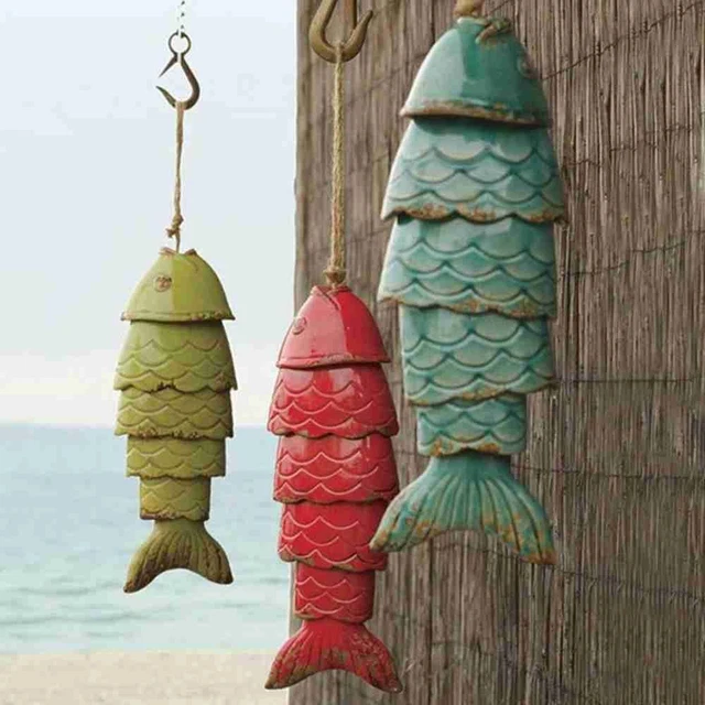 Outdoor Creative Handmade Hanging Ornament Koi Fish Wind Chime Garden Decor