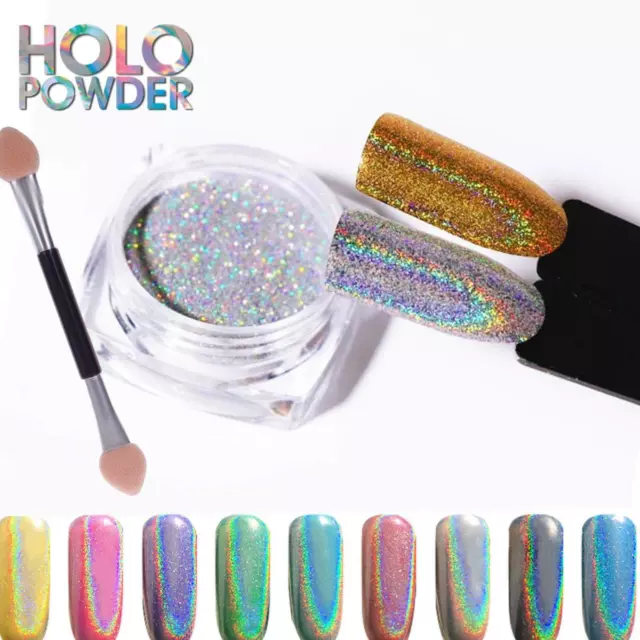 Holographic Glitter Powder Ultra Thin Laser Holo Chrome Effect Mermaid Mirror Uk