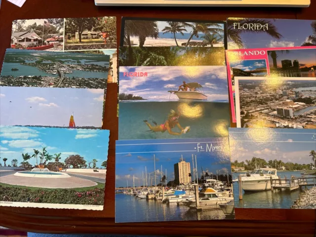 Vintage Large Format Florida Postcards Lot Of 21 Random Florida Unused SKU32