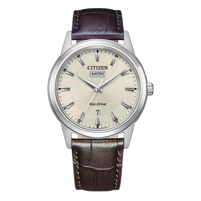 Citizen Dress Eco-Drive Men's White Watch AW0100-19A Stainless Steel