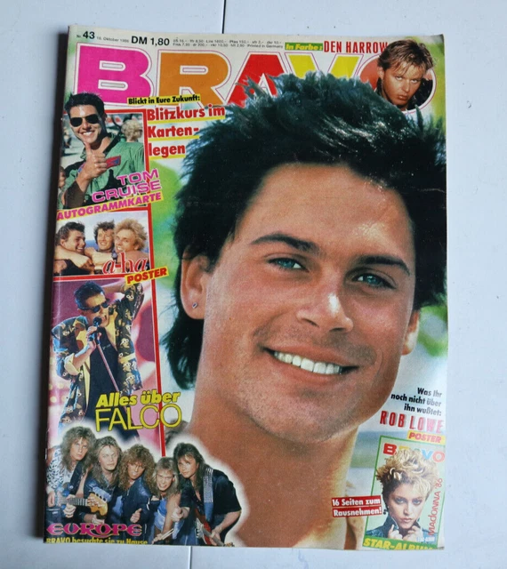 BRAVO 43/1986 - Tom Cruise, Europe, Eros Ramazzotti, Nena - MIT AUTOGRAMMKARTE!