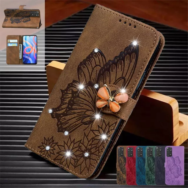 Echt Leder Für Xiaomi Diamant Handy Tasche Flip Cover ​SchutzHülle Wallet Cover