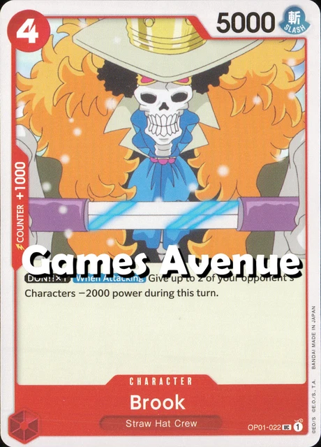 ONE PIECE CARD Game : OP01-022 Brook (Rouge/Red) UC ! EUR 1,00 ...