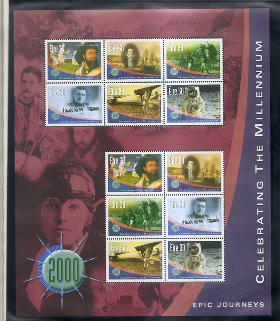 IRELAND EIRE Millennium - Epic Journeys S/S 2000 montado sin montar o nunca montado Scott 1222