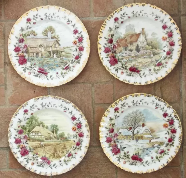 Royal Albert - Four Seasons - set of 4 plates - artwork by F F Errill