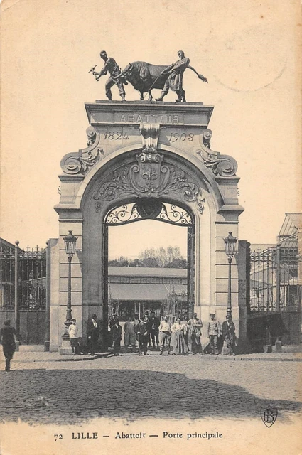 Cpa 59 Lille Abattoir Porte Principale