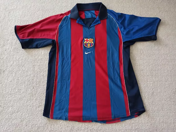 camiseta match worn rochemback barcelona 2001 2002 size l nike shirt maglia