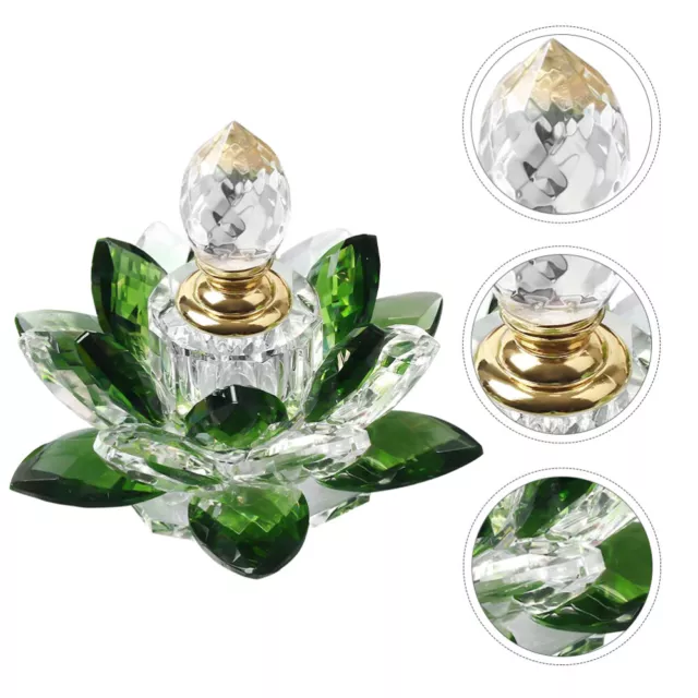 Lotus Shape Crystal Perfume Bottle - Refillable & Decorative-PE 2