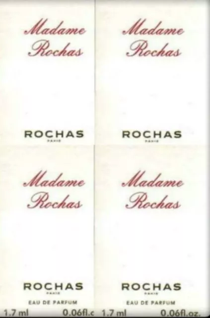 MADAME ROCHAS EAU DE PARFUM RARE! 4 x 1.7ml EDP SAMPLE VIALS NEW