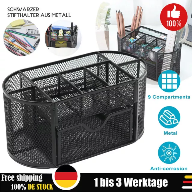 Schreibtisch Organizer Mesh Metall Büro-Organizer mit Schublade und Stifthalter