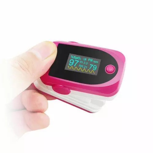 Finger Pulse Oximeter Blood Oxygen SpO2 Respiration rate Patient Monitor FDA CE