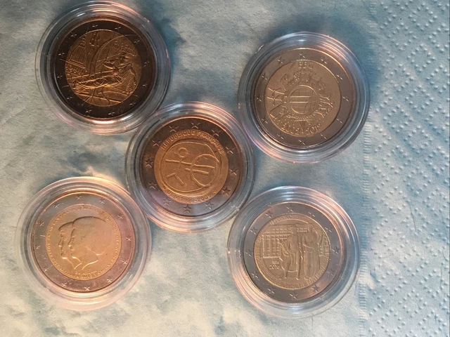 5 X 2€ GEDENKMÜNZE Europa 🇪🇺 KONVOLUT 2006-16 , div. LÄNDER, zirk.! , s. Fotos