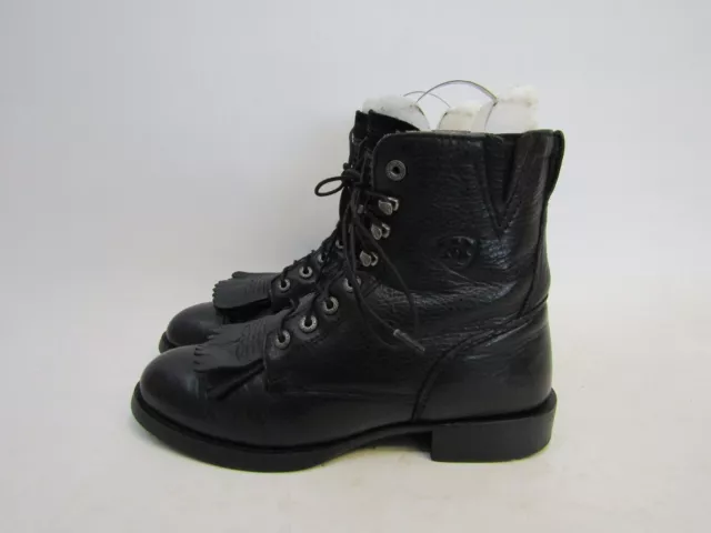 Ariat Womens Size 6.5 B Black Leather Kilt Paddock Cowboy Western Ankle Boots