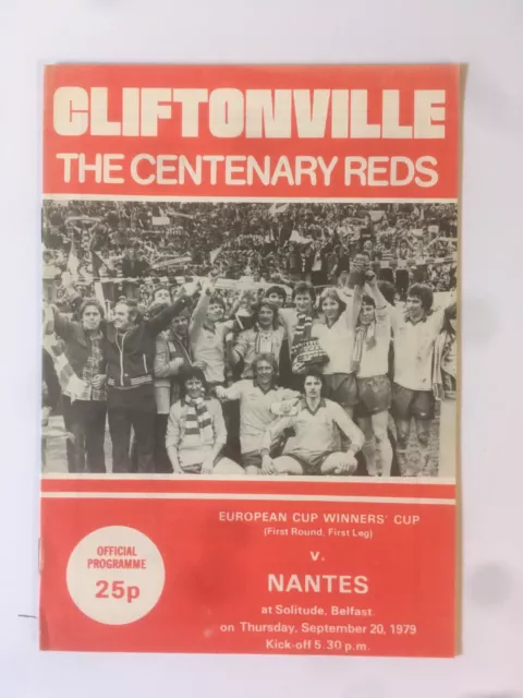 Cliftonville v Nantes ECWC 1979-80 Free Postage