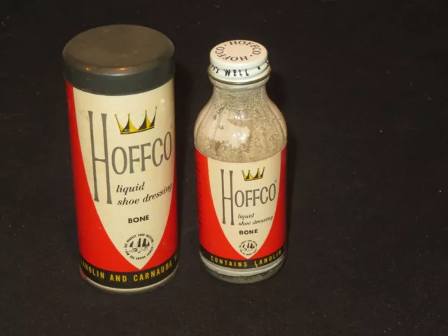 Vintage Hoffco Liquid Shoe Dressing Advertising Bone Color (Y720)