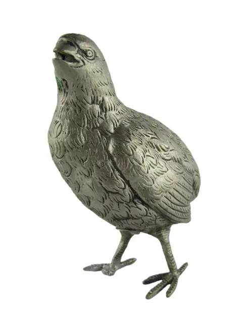 Vintage Gucci 1970's Quail Bird Standing Pewter Figurine, DAMAGED FOOT