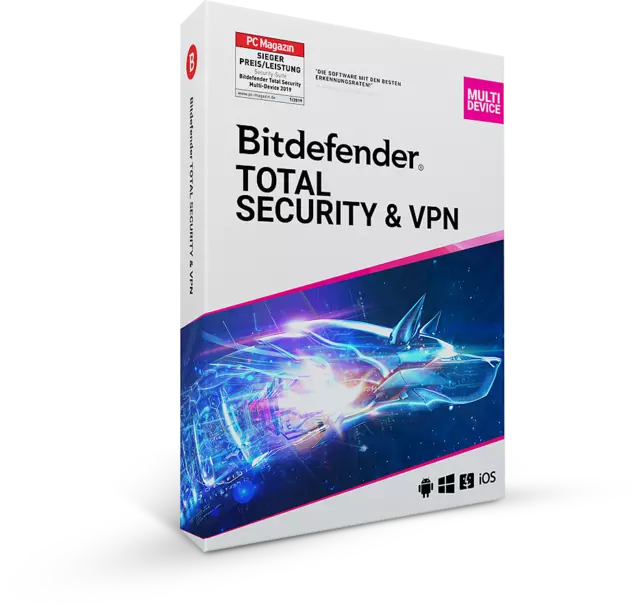 Bitdefender Total Security 2024 & Premium VPN illimité 10 appareils 1 an