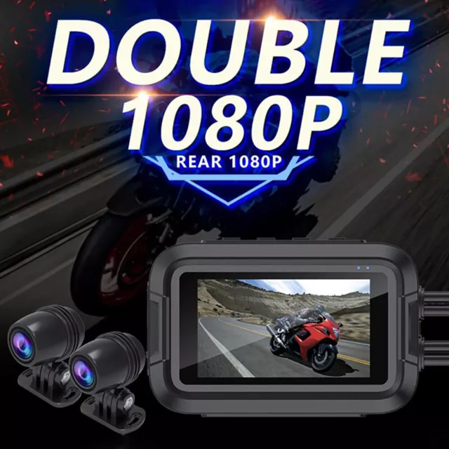 Dual Lens Dash Cam Waterproof HD 1080P Riding Recorder No IPS Screen (with GPS) 2