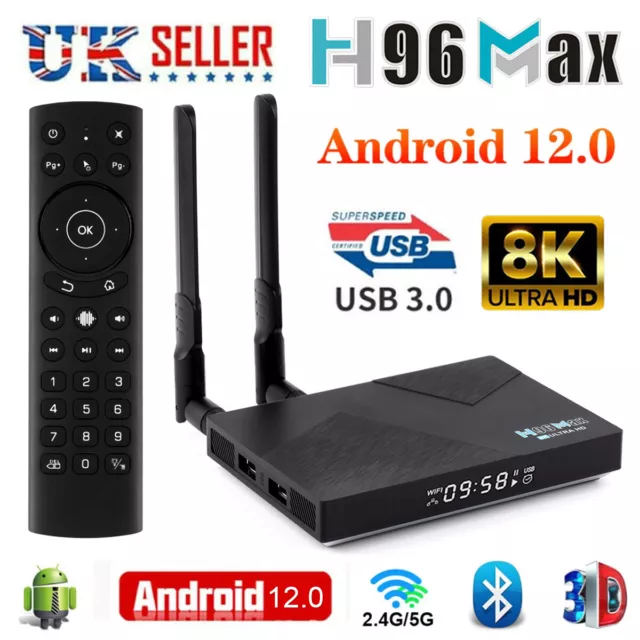 H96 MAX V58 Android 12 RK3588 8GB/64GB TV BOX 8K decode