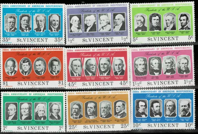 St Vincent 1975 American Presidents  Mnh