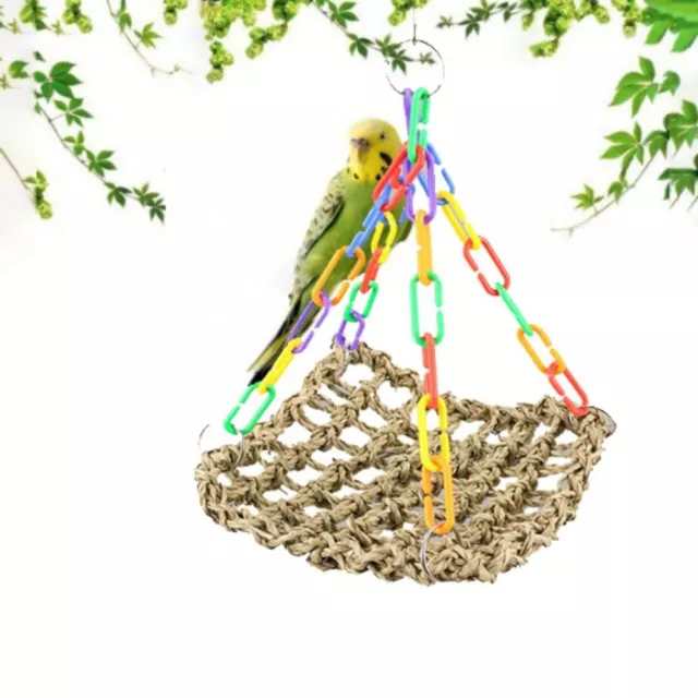 Parrot Swing Toys Parrots Cage Hanging Toy Seagrass Mat Birds Cage Accessories