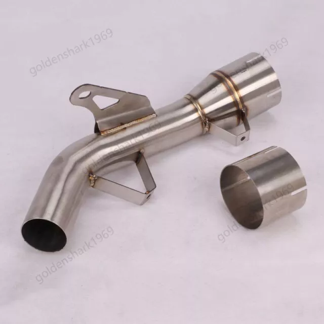 For Kawasaki Z900 Mid Exhaust Link Pipe Install Stock Muffler Stainless Steel
