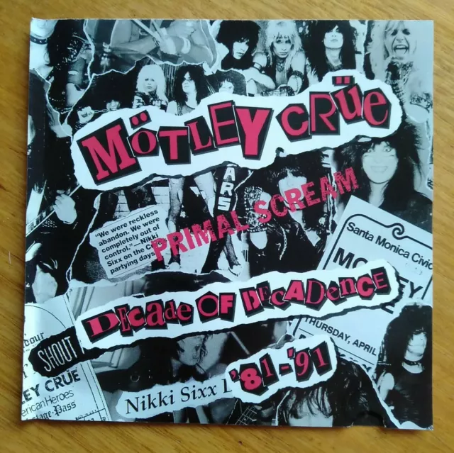 Motley Crue CD Promotional Single Primal Scream Freepost 2