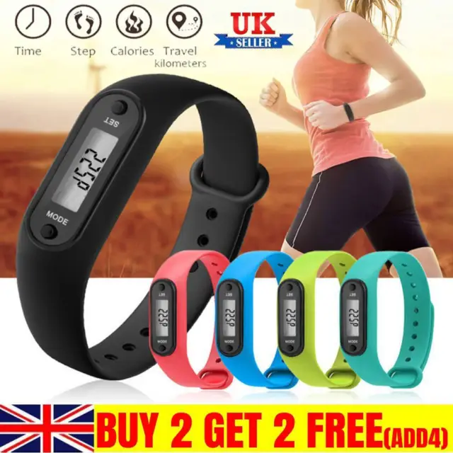 Fitness Tracker LCD Digital Pedometer Walking Step Calorie Counter Wrist Watch🔥