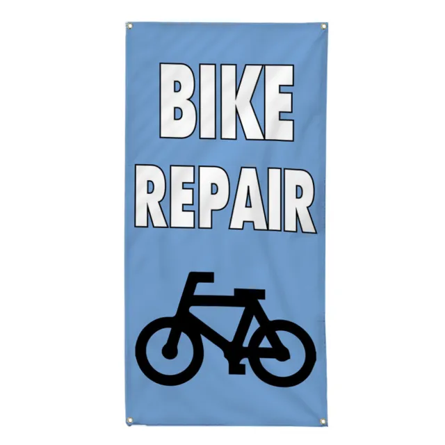 Vertical Vinyl Banner Multiple Sizes Bike Repair Business Restaurant and Food