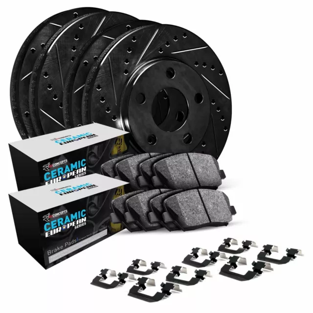 R1 Concepts Whth2 63004 R1 Brake Rotors   D/S   Black W/ Euro Ceramic Pads &