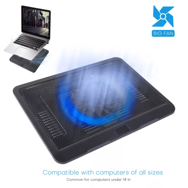 USB Laptop Cooler Cooling Pad Stand Adjustable 1 Fan For Game PC Notebook Stand