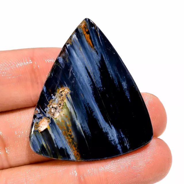 39.00Cts. Chatoyant Pietersite Natural 38X33X4 MM Triangle Cab Loose Gemstone