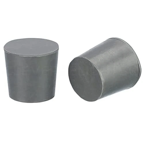 Rubber Stoppers ” Size 5 ” 5 Pack ” 23mm X 27mm X 25mm Long ” Gray Solid Plug 5