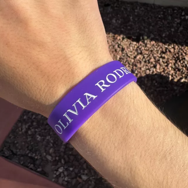 Olivia Rodrigo Purple and White Silicone Rubber Wristband Bracelet New