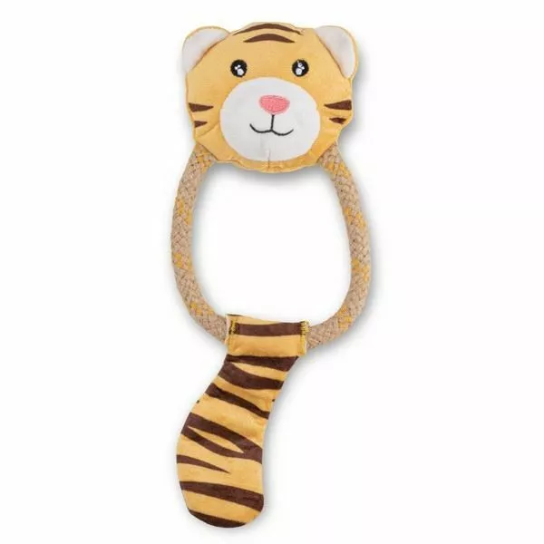 Beco Tilly Le Tigre Chanvre Corde Jouet Souple pour Chien Jeu Fetch Tirer 37cm